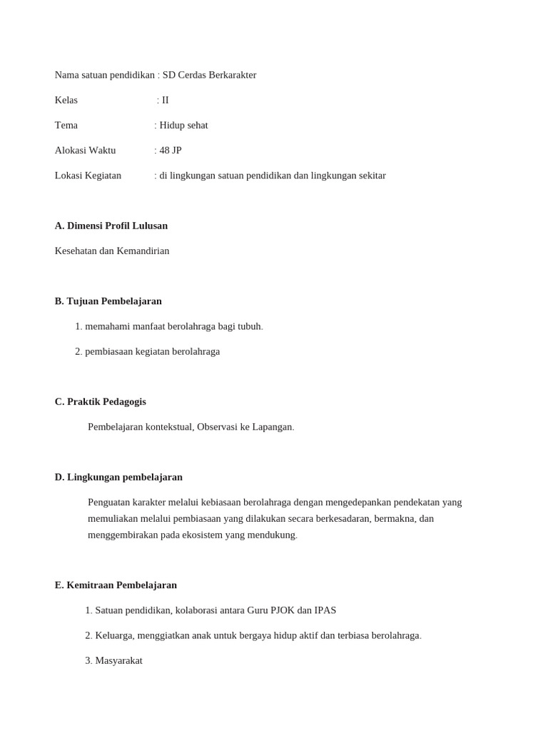 Contoh RP Kokurikuler - 7KAIH | PDF