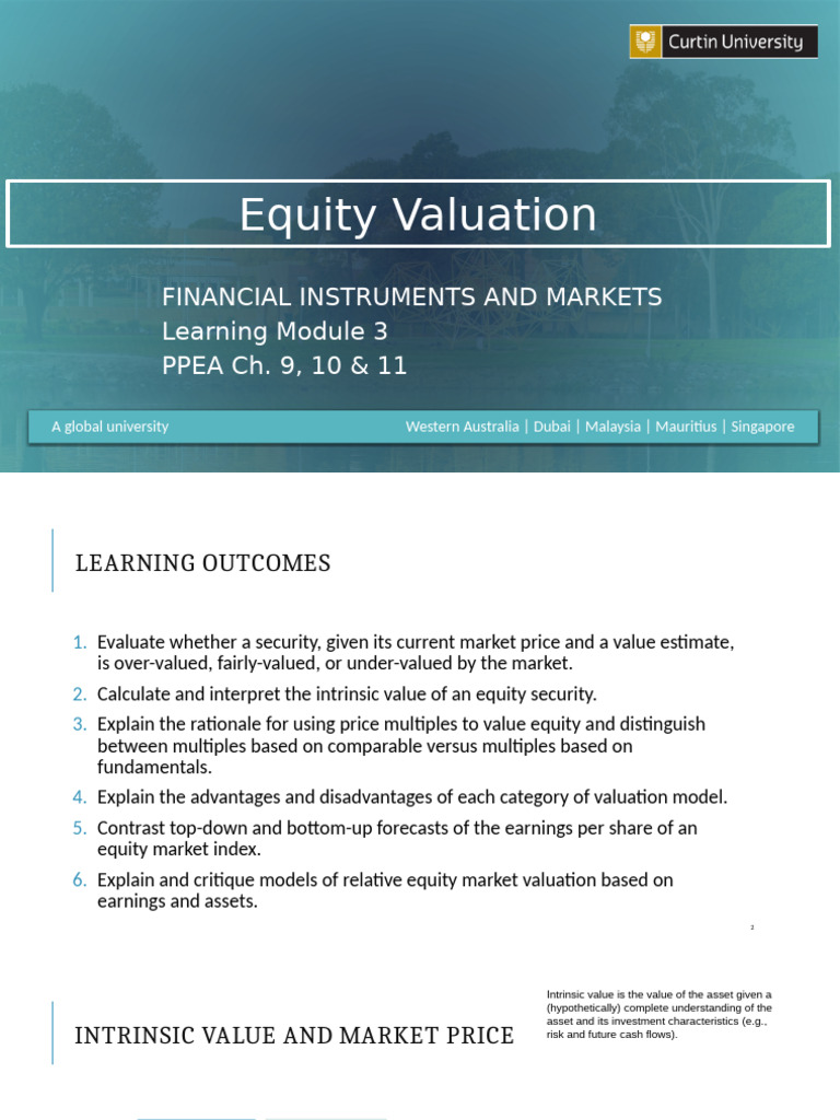 Equity Valuation Techniques Explained | PDF | Valuation (Finance ...