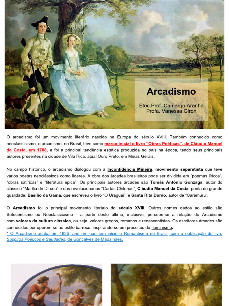 Arcadismo: Movimento Literário do Século XVIII | PDF | Barroco | Iluminismo