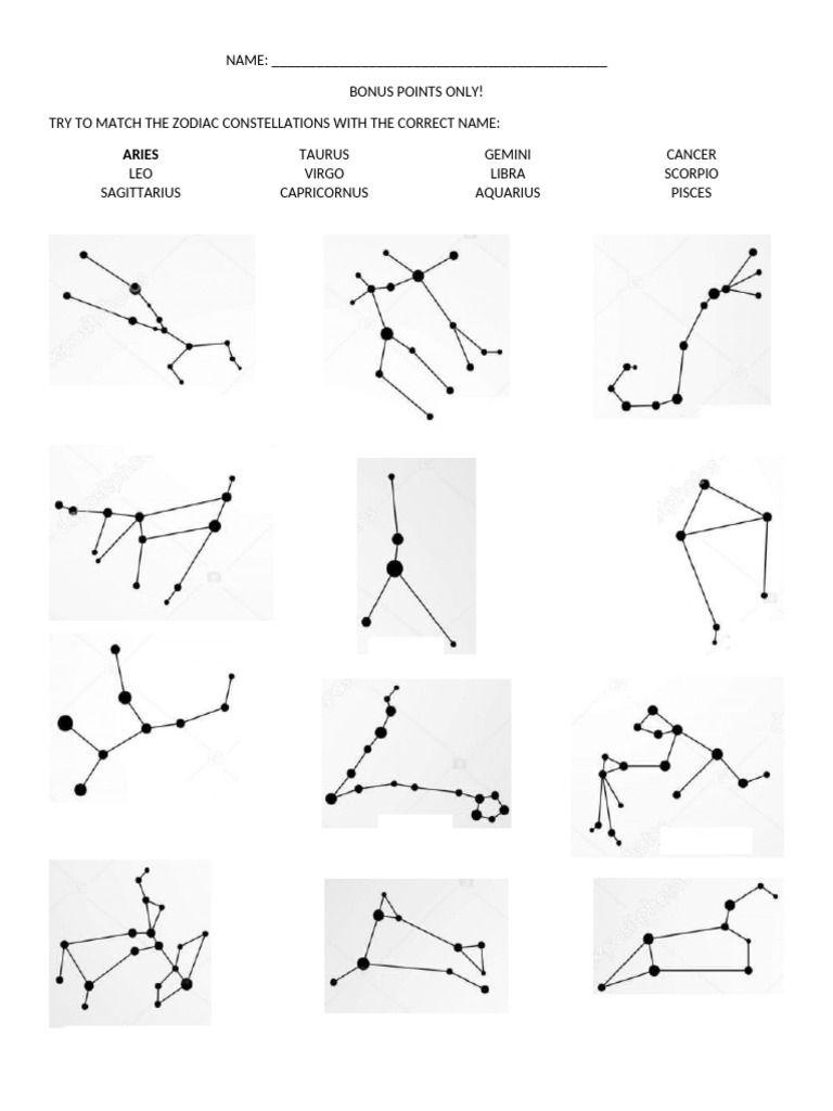 Zodiac Constellation Matching Guide | PDF