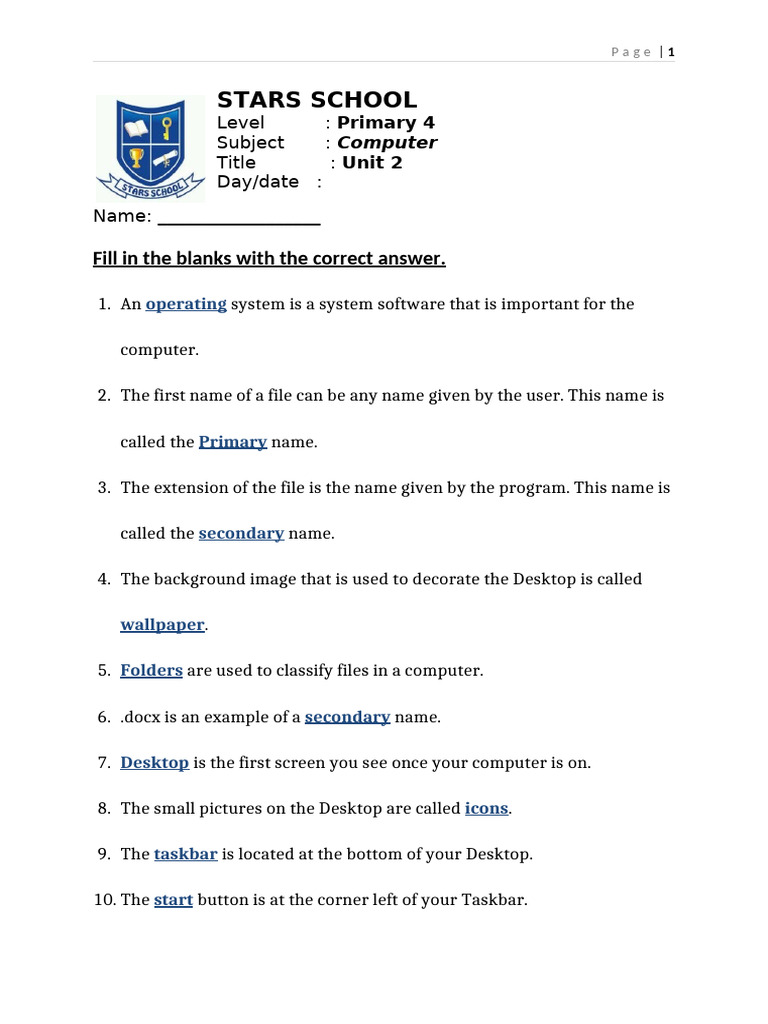 Computer P4 Revision Unit 2 | PDF | Computer File | Directory (Computing)
