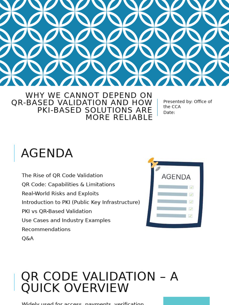 QR Vs PKI Security Presentation | PDF | Public Key Certificate | Public ...