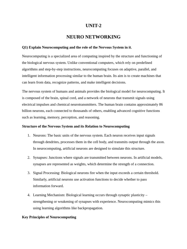 Neurocomputing and Artificial Neural Networks | PDF | Computational ...