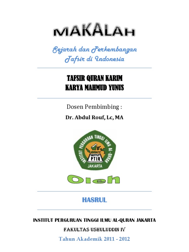 Tafsir Quran Karim Karya Mahmud Yunus Pdf