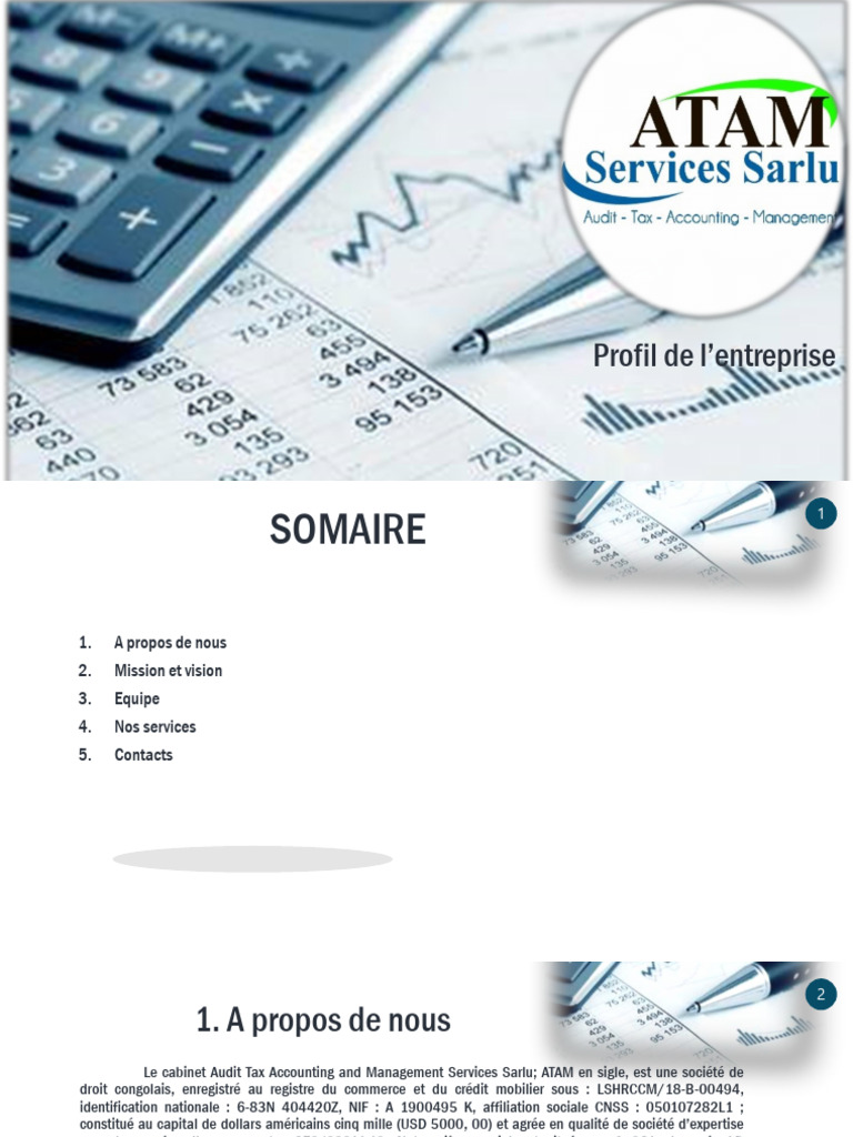 Présentation des services ATAM | PDF | Business | Comptabilité