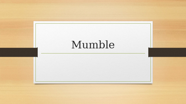 Mumble | PDF