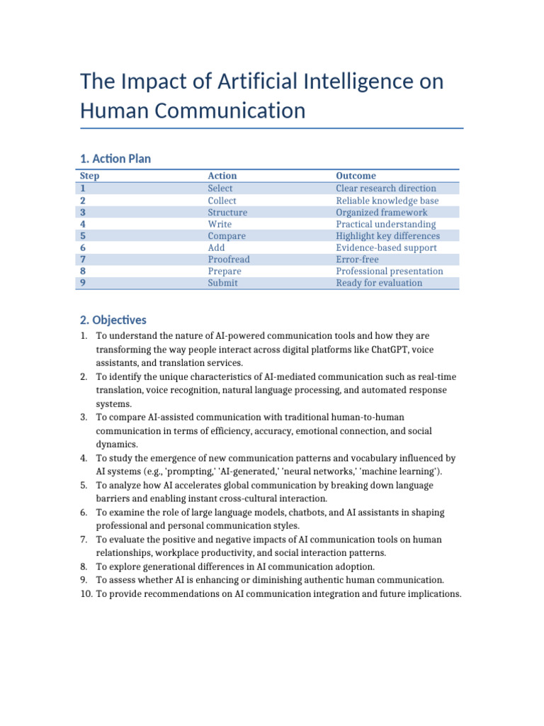 The Impact of Artificial Intelligence On Human Communication | PDF ...