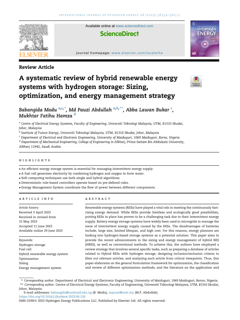 Hybrid Renewable Energy Systems Review | PDF | Fuel Cell | Renewable Energy