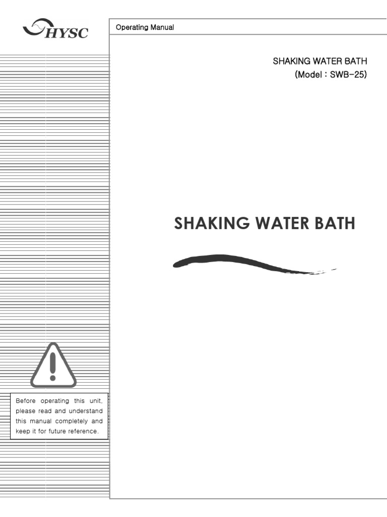 Shaking Water Bath - SWB-25 - Hysc | PDF | Switch | Ac Power Plugs And ...