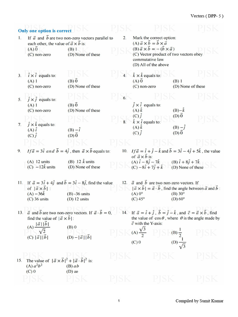 Vectors DPP 5 | PDF