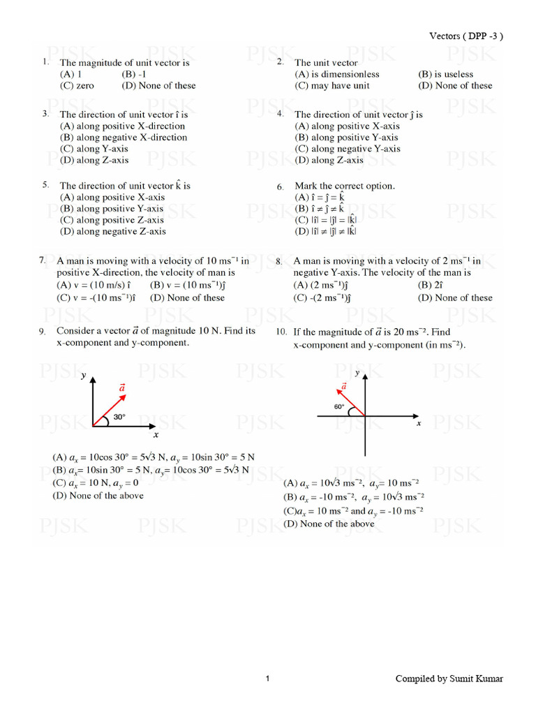 Vectors DPP 3 | PDF