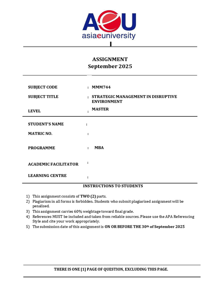 Strategic Management Assignment Guide | PDF