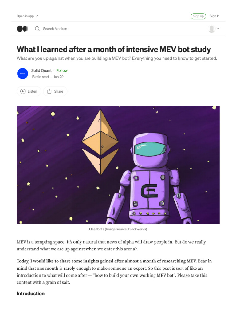 Insights on MEV Bot Development | PDF | High Frequency Trading | Computing