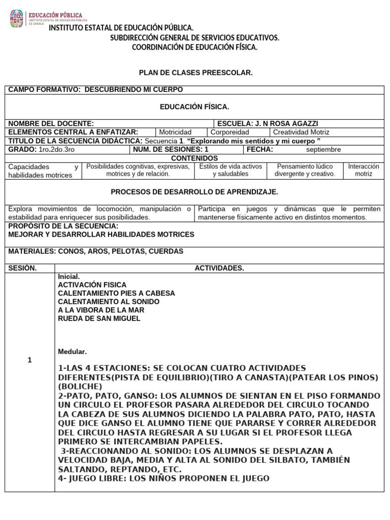 Planeacion Abril 2024 | PDF | Educación de la primera infancia ...