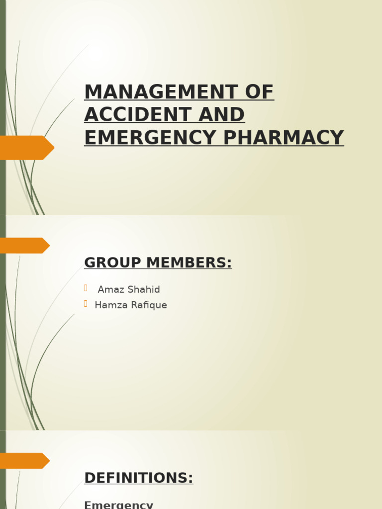 A&E Pharmacy Management Overview | PDF | Emergency Department ...