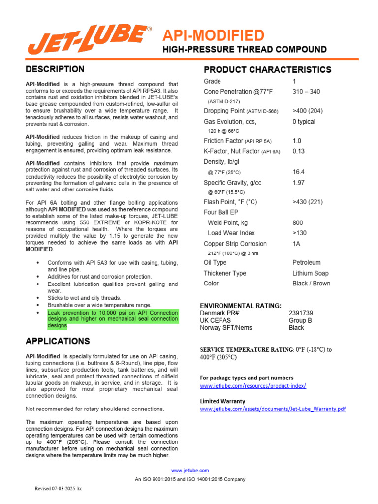 API+Modified TDS English | PDF | Corrosion | Rust