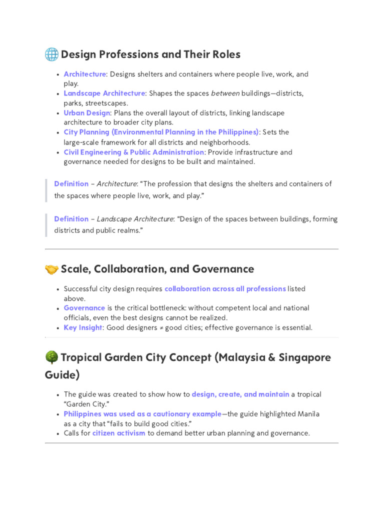 Urban Design Professions Explained | PDF | Manila | Green Building