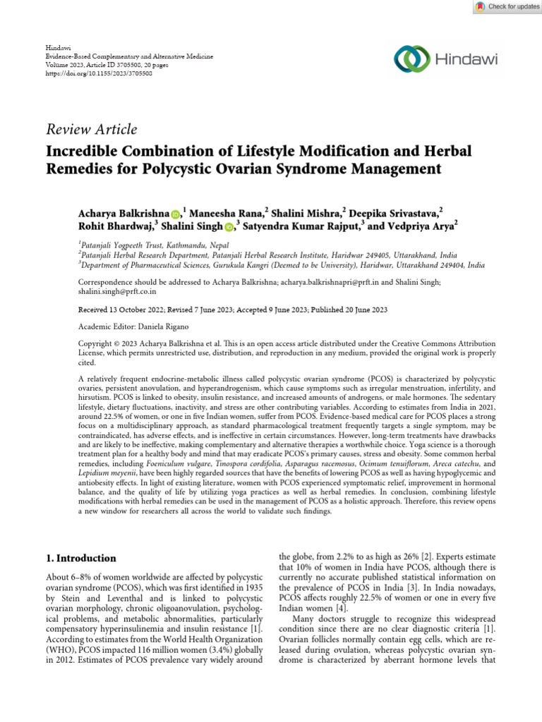 Evidence-Based Complementary and Alternative Medicine - 2023 ...