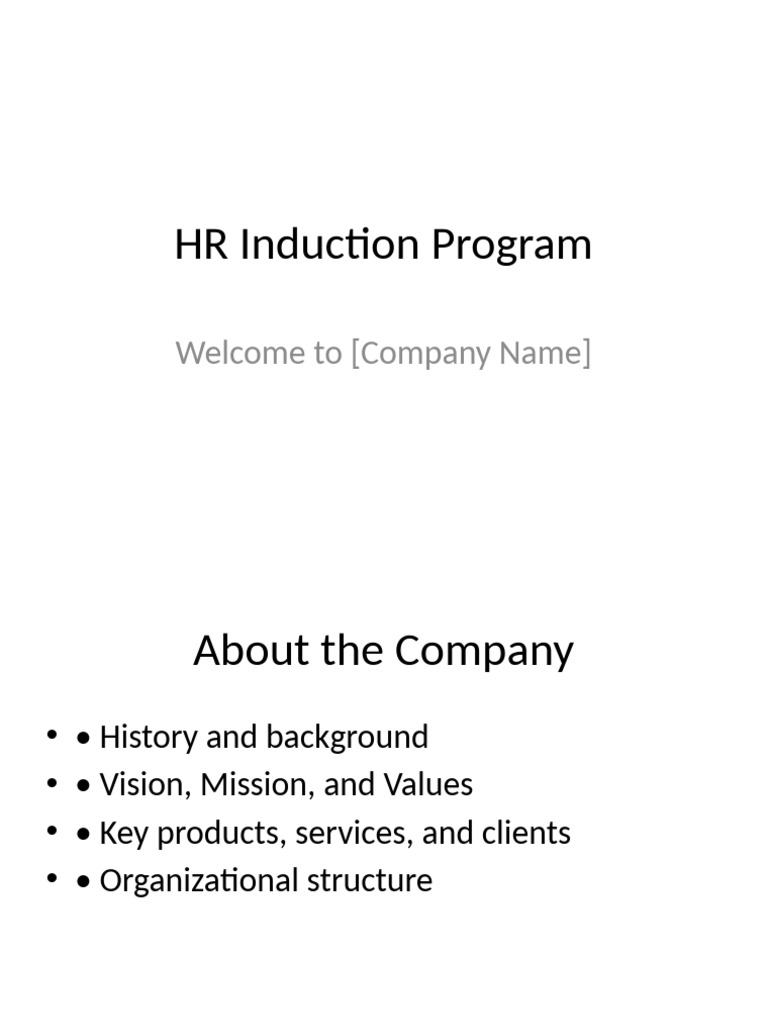 HR Induction Program Overview | PDF
