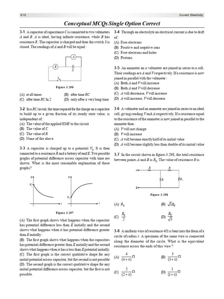 Current Electricity Concepts and MCQs | PDF | Electrical Resistivity ...