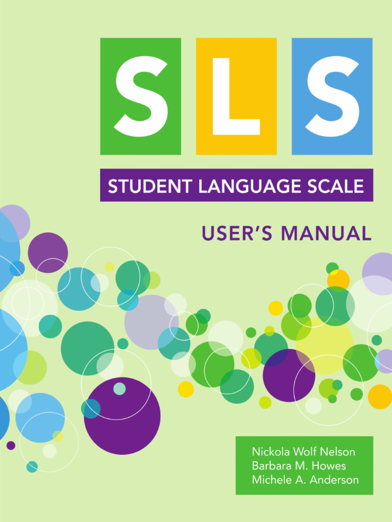 Student Language Scale User Manual | PDF | Individualized Education ...