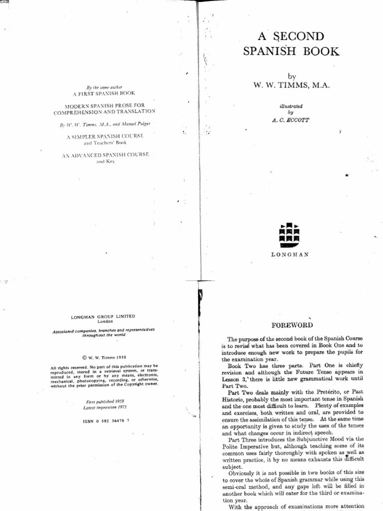 A Second Spanish Book | PDF