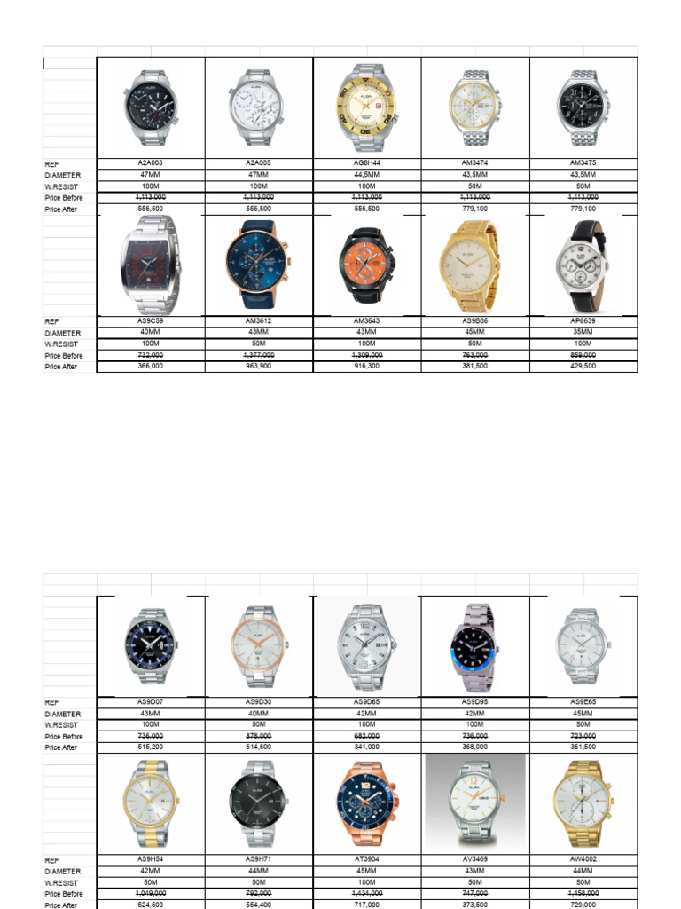 Watch Price List with Discounts | PDF