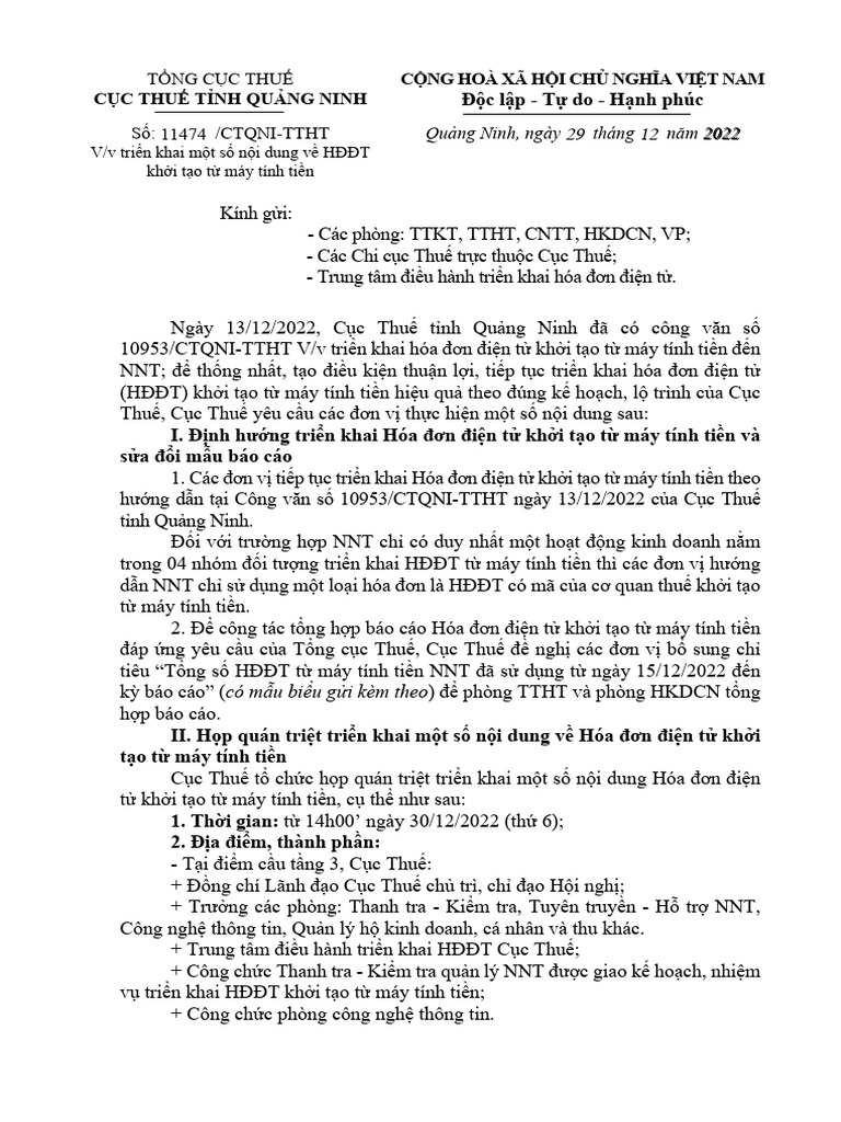 CV 11474 - Chi Dao Trien Khai MTT - Sua Bieu Mau - Signed | PDF
