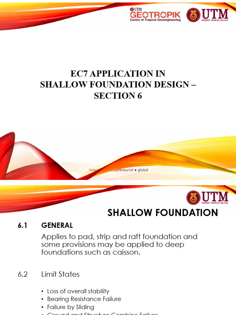 EC7 Shallow Foundation Design Guide | PDF | Geotechnical Engineering ...