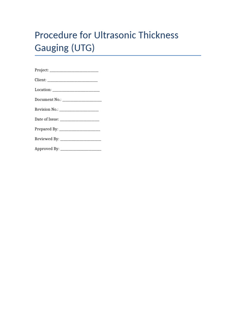 UTG Inspection Procedure Guide | PDF | Calibration