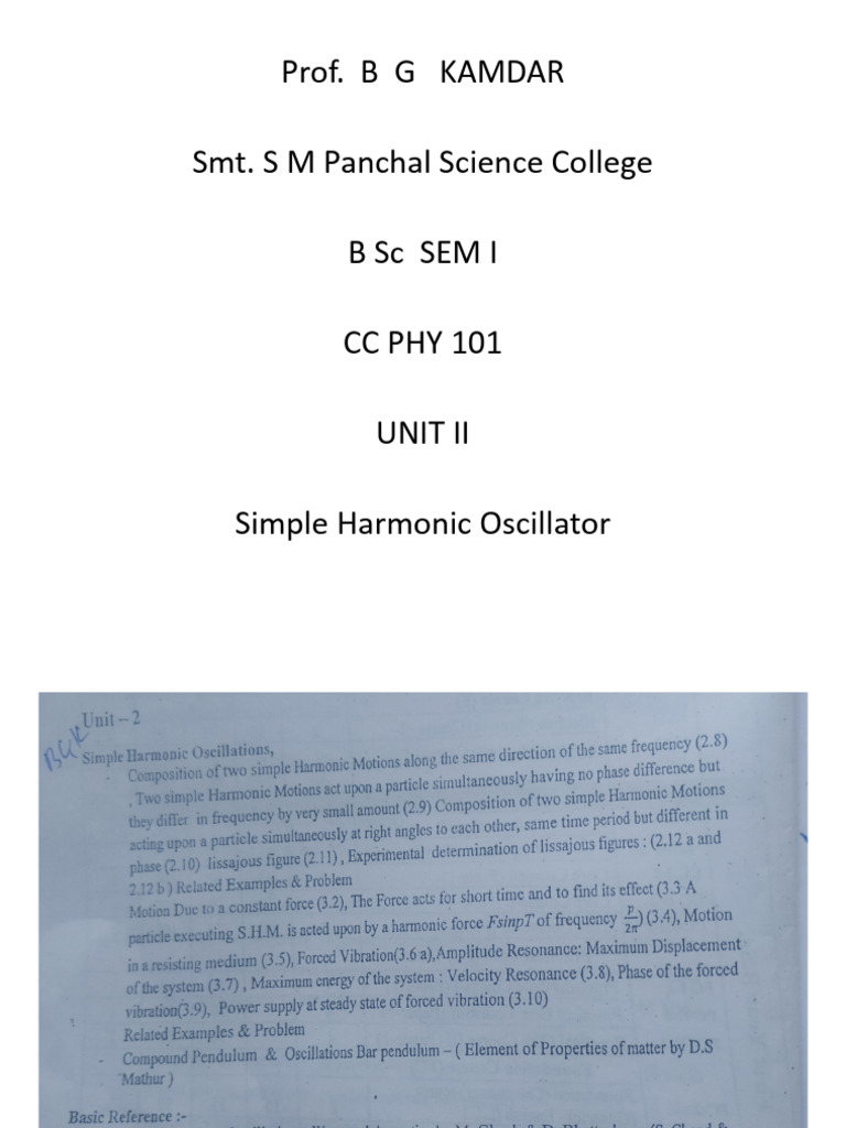 Cc-Phy-101 Unit 2 Chapter 1 - BGK | PDF