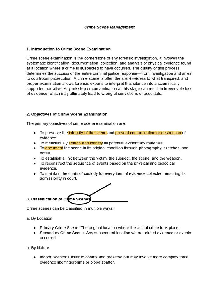 Crime Scene Examination Essentials | PDF | Crime Scene | Criminal Justice