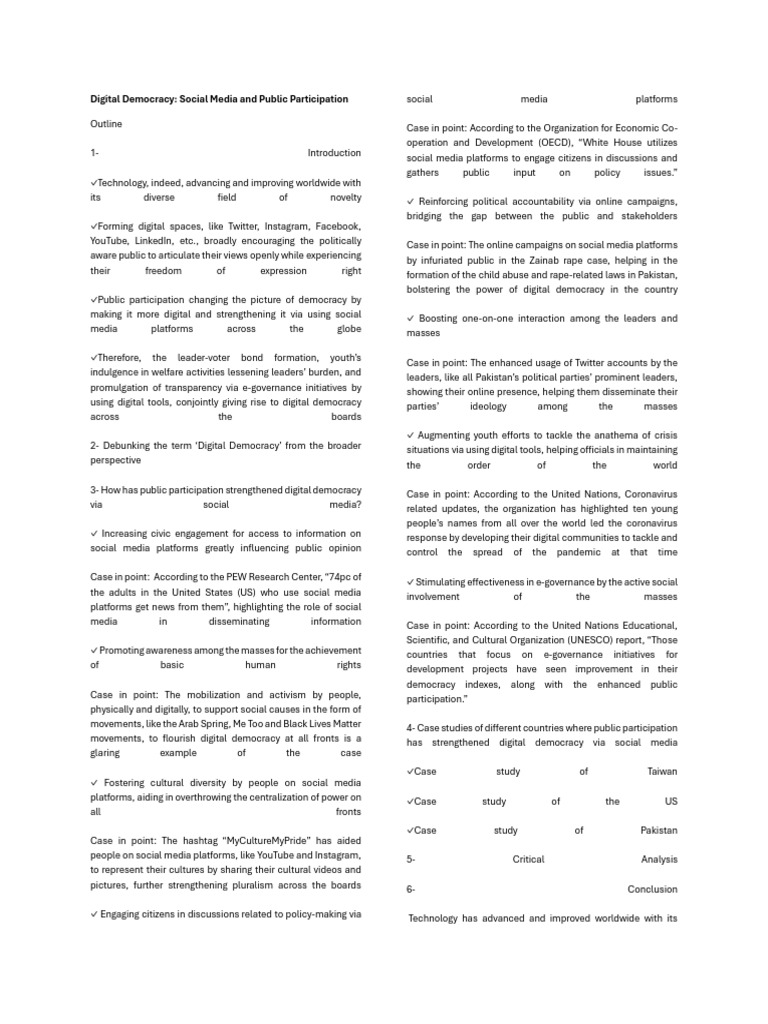 Digital Democracy and Social Media | PDF | Social Media | Popular ...