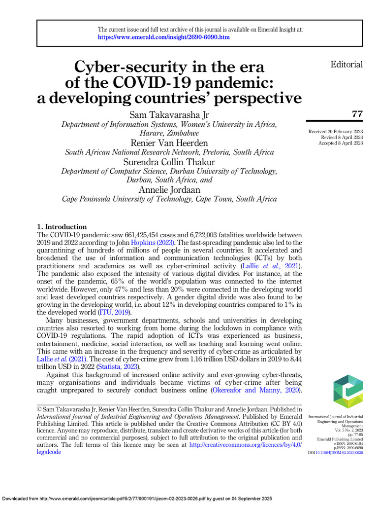 Cybersecurity Challenges in Developing Nations | PDF | Computer ...