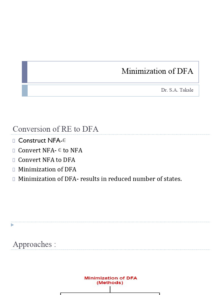 DFA Minimization Techniques and Results | PDF | Applied Linguistics ...