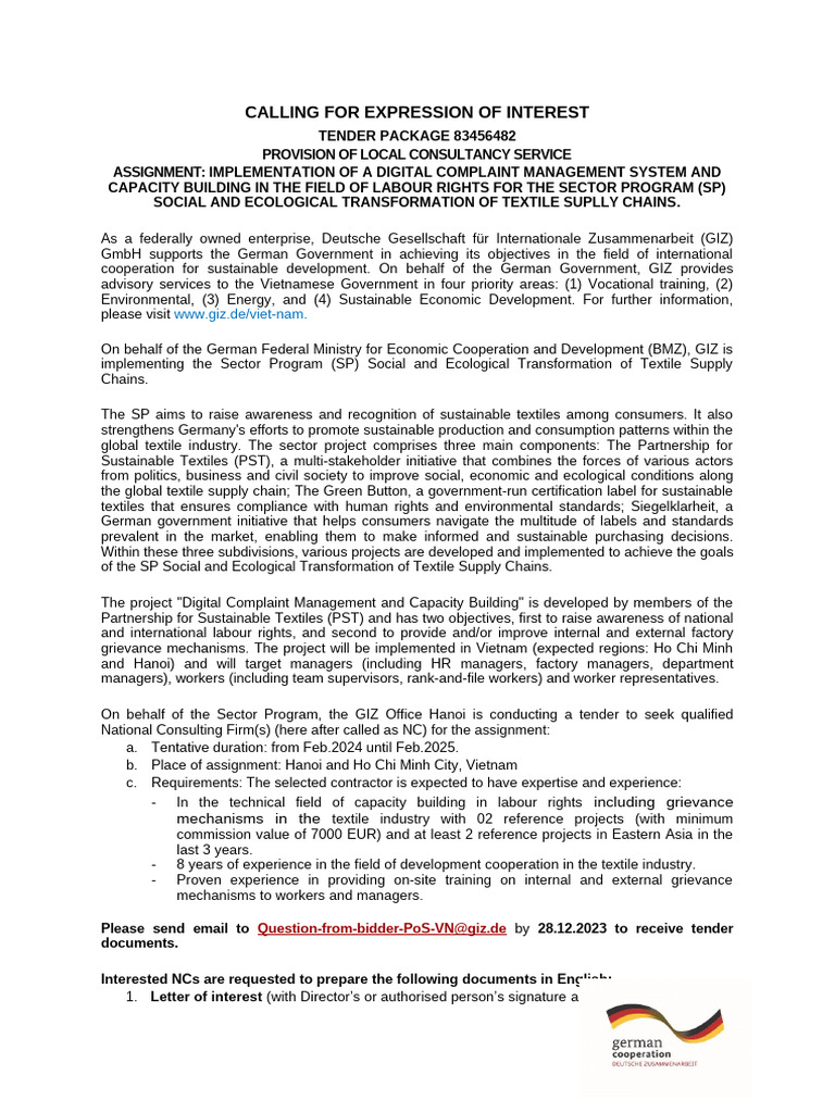 (Deadline 030124) - 83456482-PST Call For Expression of Interest | PDF ...