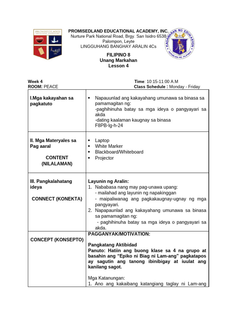 Lesson Plan 8 Topic 4 | PDF