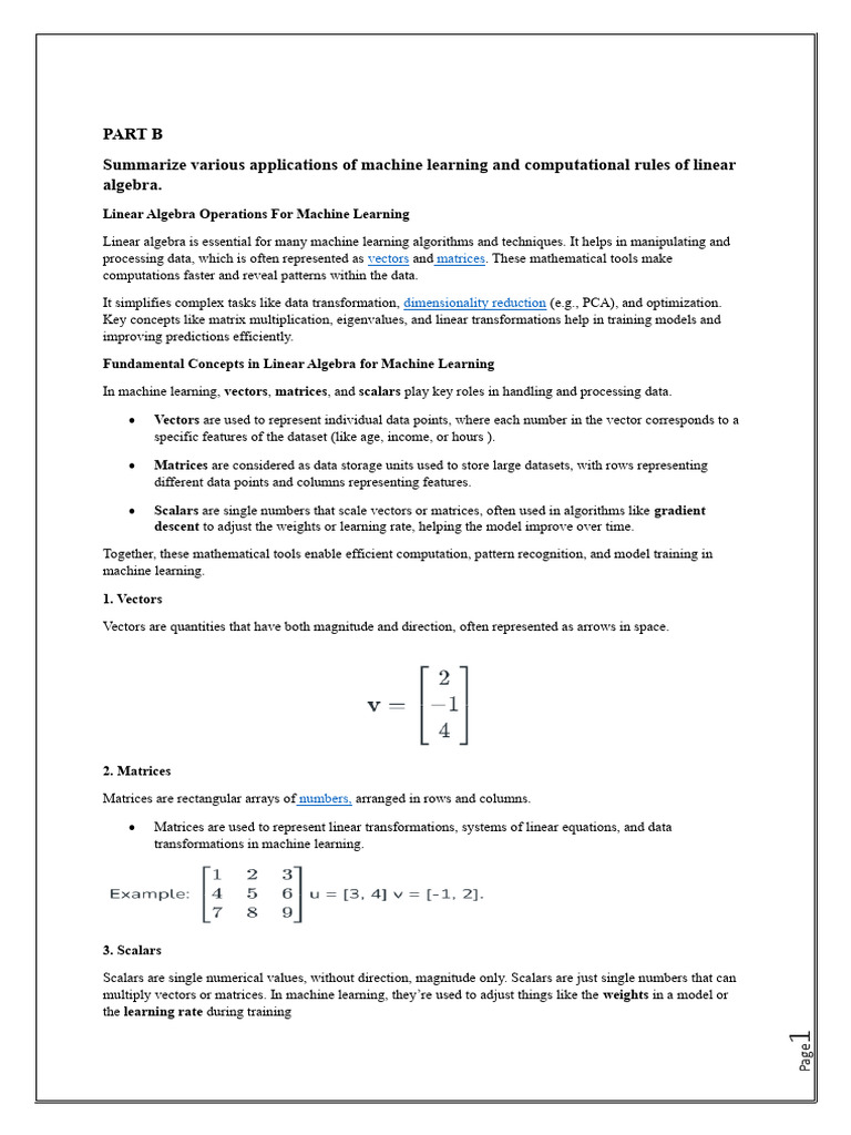 Machine Learning with Linear Algebra | PDF | Eigenvalues And ...