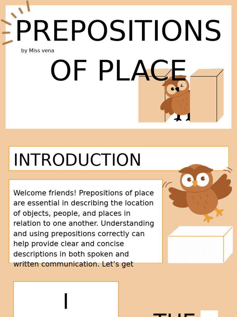 Prepositions of Place Presentation | PDF