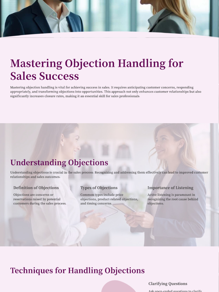 Mastering Sales Objection Handling | PDF | Communication | Nonverbal ...