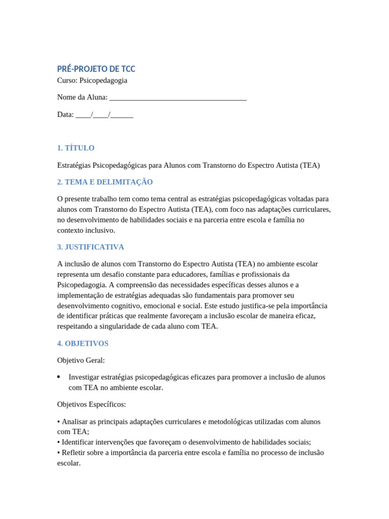 Estratégias Psicopedagógicas para TEA | PDF | Autismo | Psicologia ...