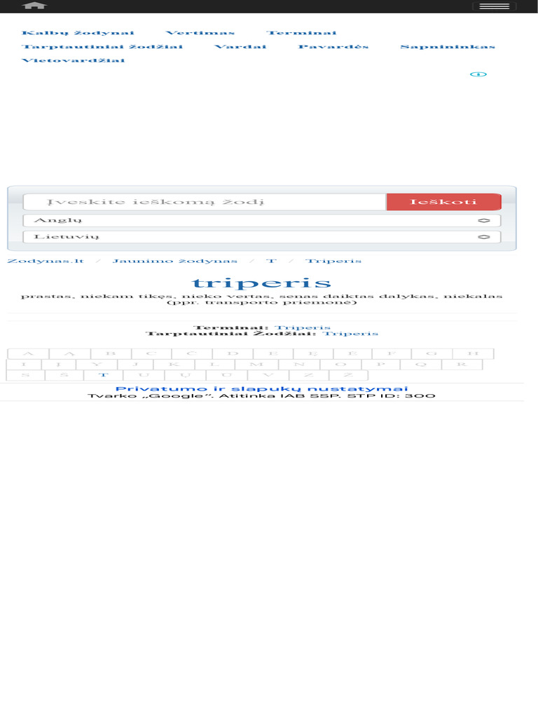 Kas Yra Triperis Jaunimo Žodynas | PDF