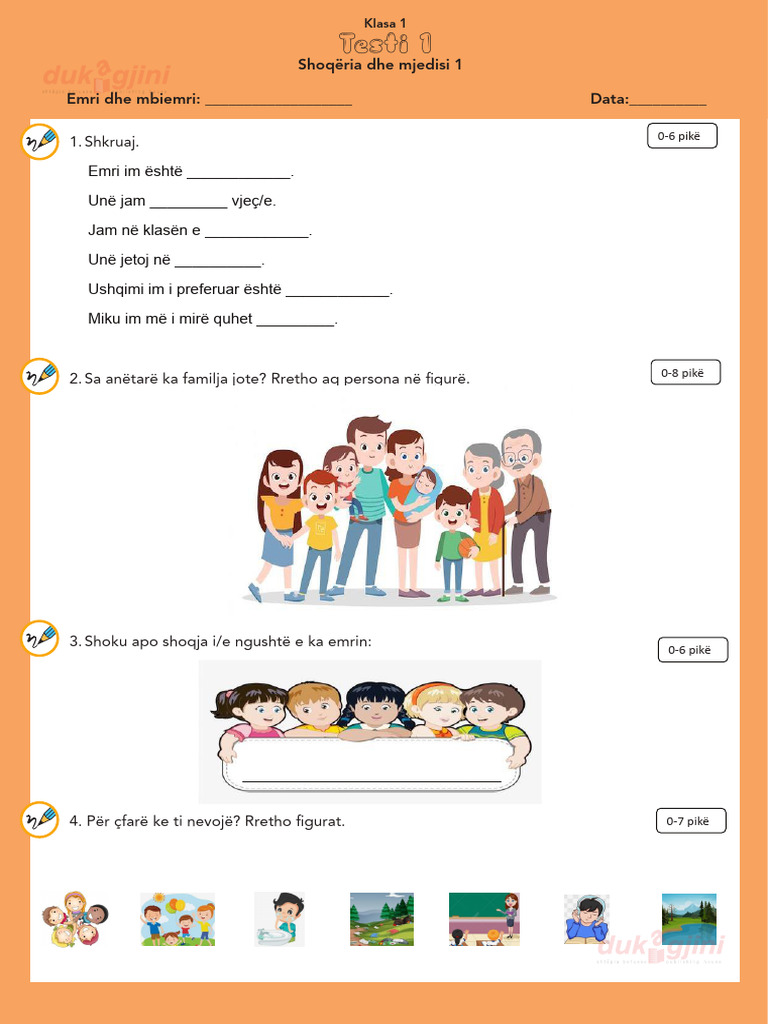 Test Shoqeria Dhe Mjedisi 1 2024 | PDF