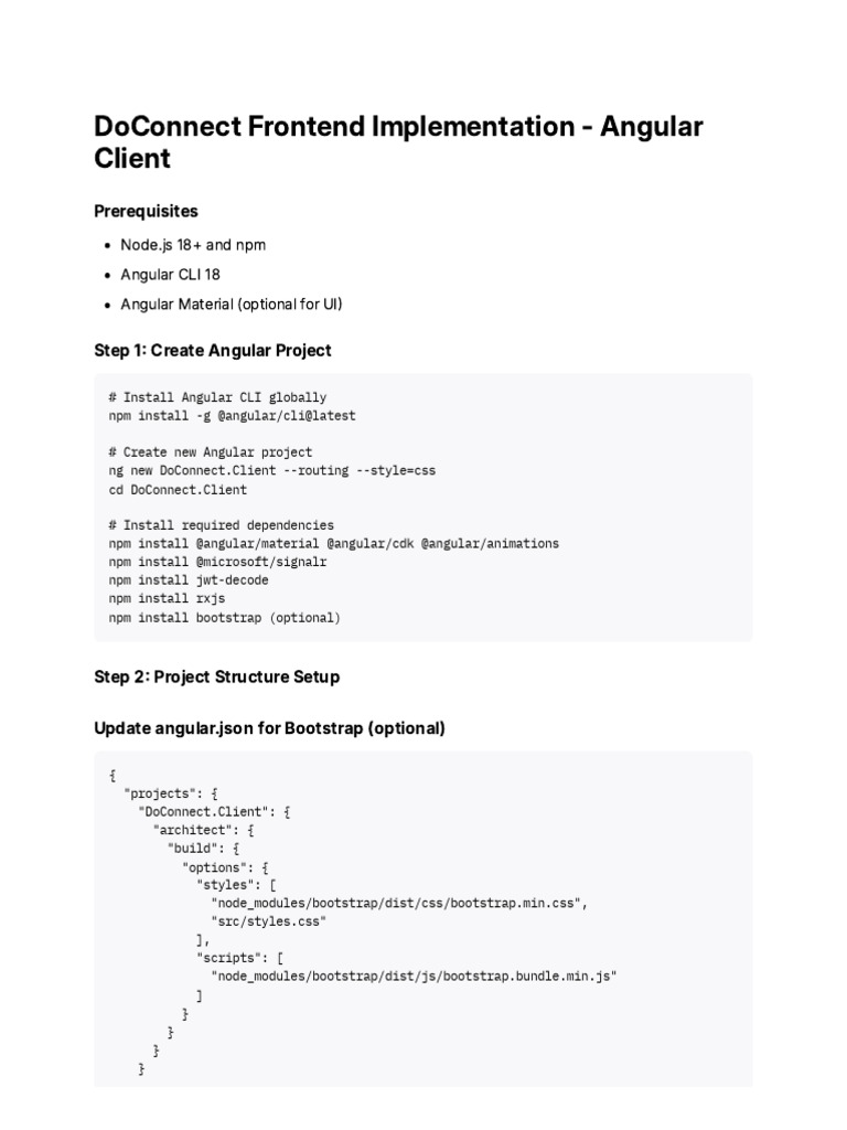 Angular Frontend Setup Guide | PDF | Computing | Software Engineering