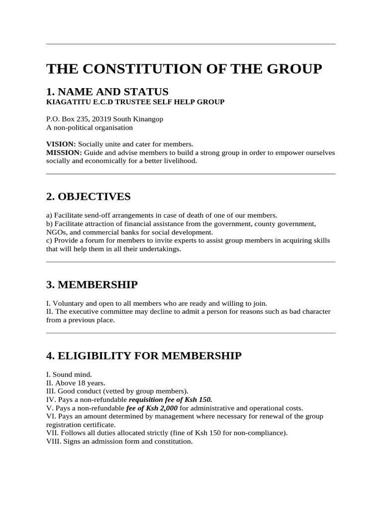 The Constitution of The Group | PDF | Government