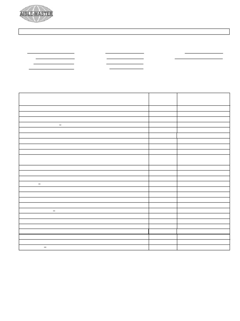 Aisle-Master Daily Inspection Checklist | PDF