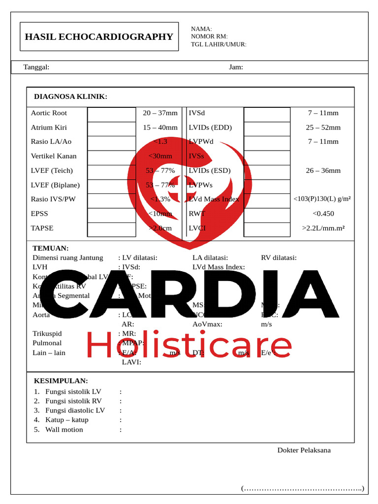 Form Hasil Echo | PDF