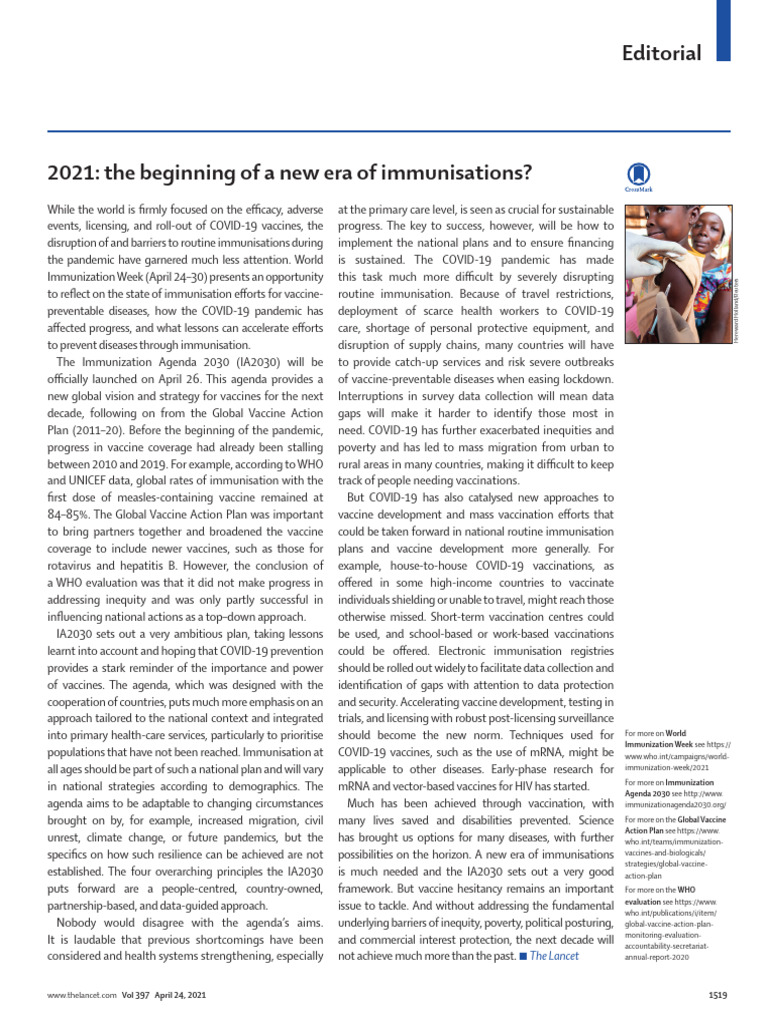 New Era of Immunizations: IA2030 Insights | PDF | Vaccines | Vaccination