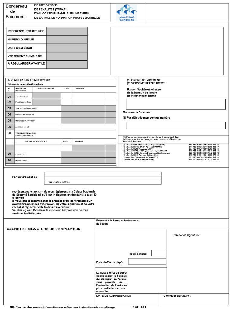 Bordereau de Paiement Cnss Et Amo - Viewer Xdocs | PDF