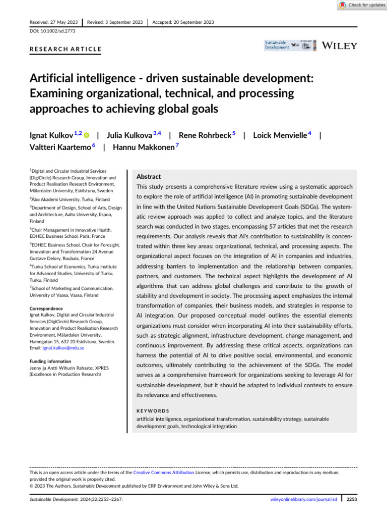 AI Models for Sustainable Development | PDF | Sustainability ...